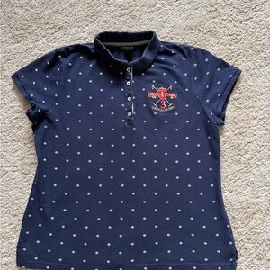 U.S. Polo Assn. Navy and White Polka Dot Kids Polo